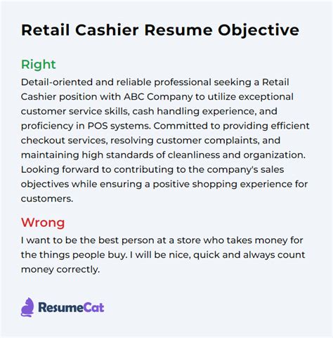 Top 16 Retail Cashier Resume Objective Examples.